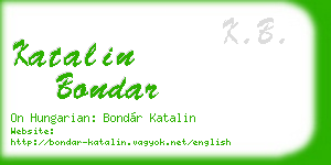 katalin bondar business card
